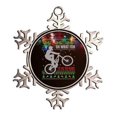 Mountain Bike Ugly Christmas Mountain Biking Gift Metallic Star Ornament