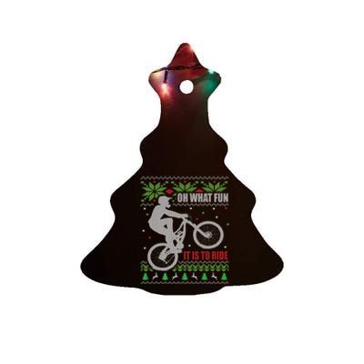 Mountain Bike Ugly Christmas Mountain Biking Gift Ceramic Tree Ornament