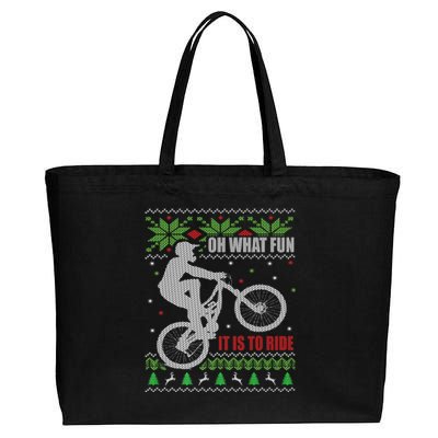 Mountain Bike Ugly Christmas Mountain Biking Gift Cotton Canvas Jumbo Tote