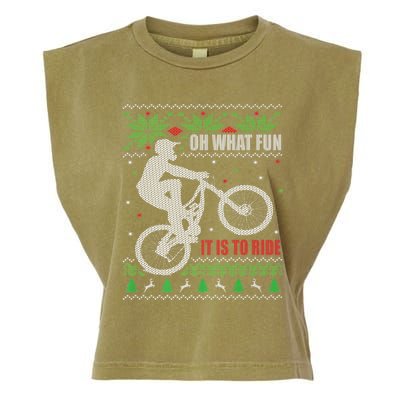 Mountain Bike Ugly Christmas Mountain Biking Gift Garment-Dyed Women's Muscle Tee