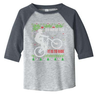 Mountain Bike Ugly Christmas Mountain Biking Gift Toddler Fine Jersey T-Shirt