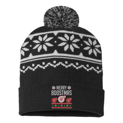 Merry Boostmas Ugly Xmas Funny Turbo Boost Christmas Hoodie USA-Made Snowflake Beanie