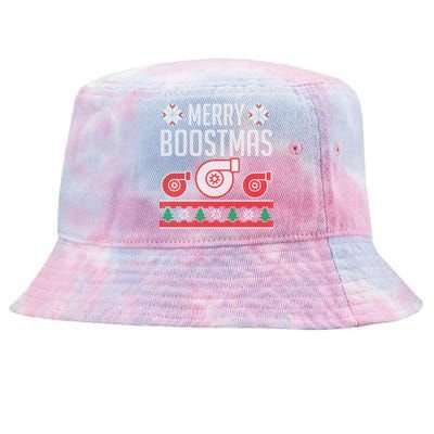 Merry Boostmas Ugly Xmas Funny Turbo Boost Christmas Hoodie Tie-Dyed Bucket Hat