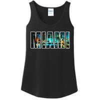 Miami Beach Urban Skyline City By Night Florida Usa Us Ladies Essential Tank