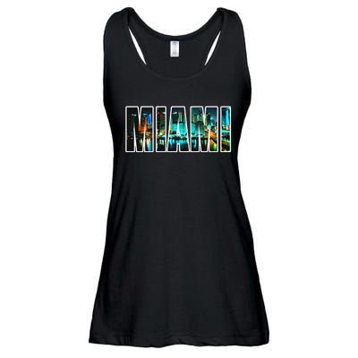 Miami Beach Urban Skyline City By Night Florida Usa Us Ladies Essential Flowy Tank