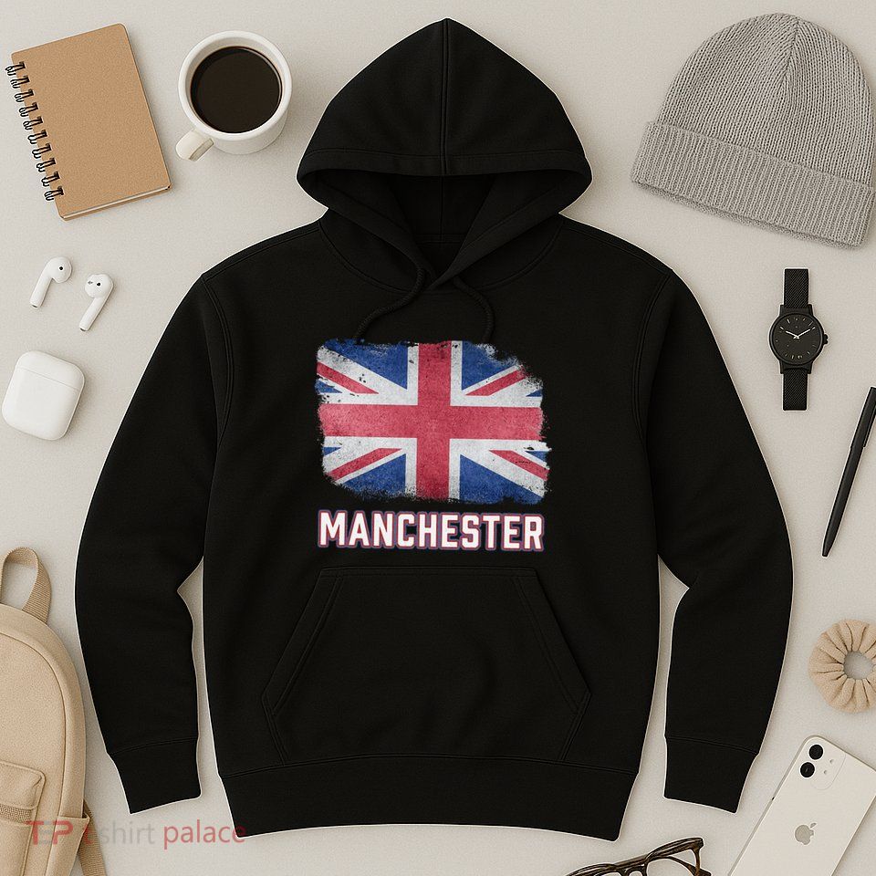 Manchester British United Kingdom Flag Vintage Uk Souvenir Hoodie