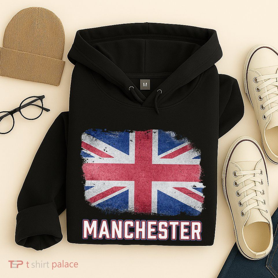 Manchester British United Kingdom Flag Vintage Uk Souvenir Hoodie