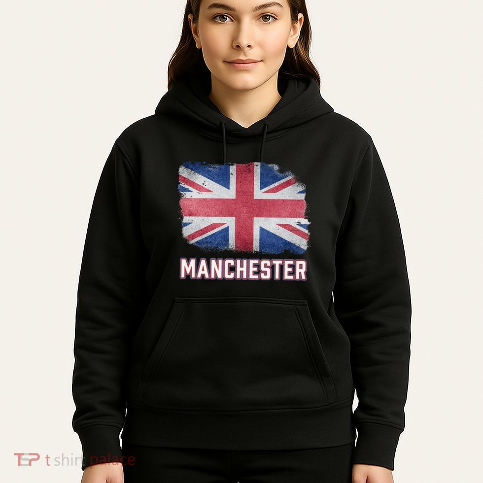 Manchester British United Kingdom Flag Vintage Uk Souvenir Hoodie