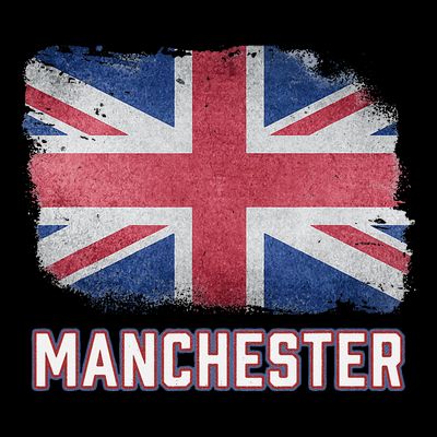 Manchester British United Kingdom Flag Vintage Uk Souvenir T-Shirt