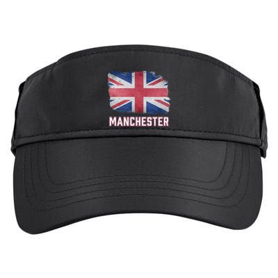 Manchester British United Kingdom Flag Vintage Uk Souvenir Adult Drive Performance Visor
