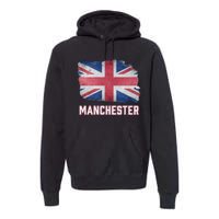 Manchester British United Kingdom Flag Vintage Uk Souvenir Premium Hoodie