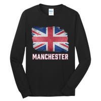 Manchester British United Kingdom Flag Vintage Uk Souvenir Tall Long Sleeve T-Shirt