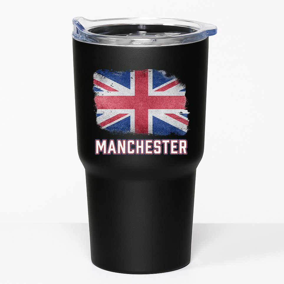 Manchester British United Kingdom Flag Vintage Uk Souvenir Tumbler