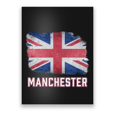 Manchester British United Kingdom Flag Vintage Uk Souvenir Poster