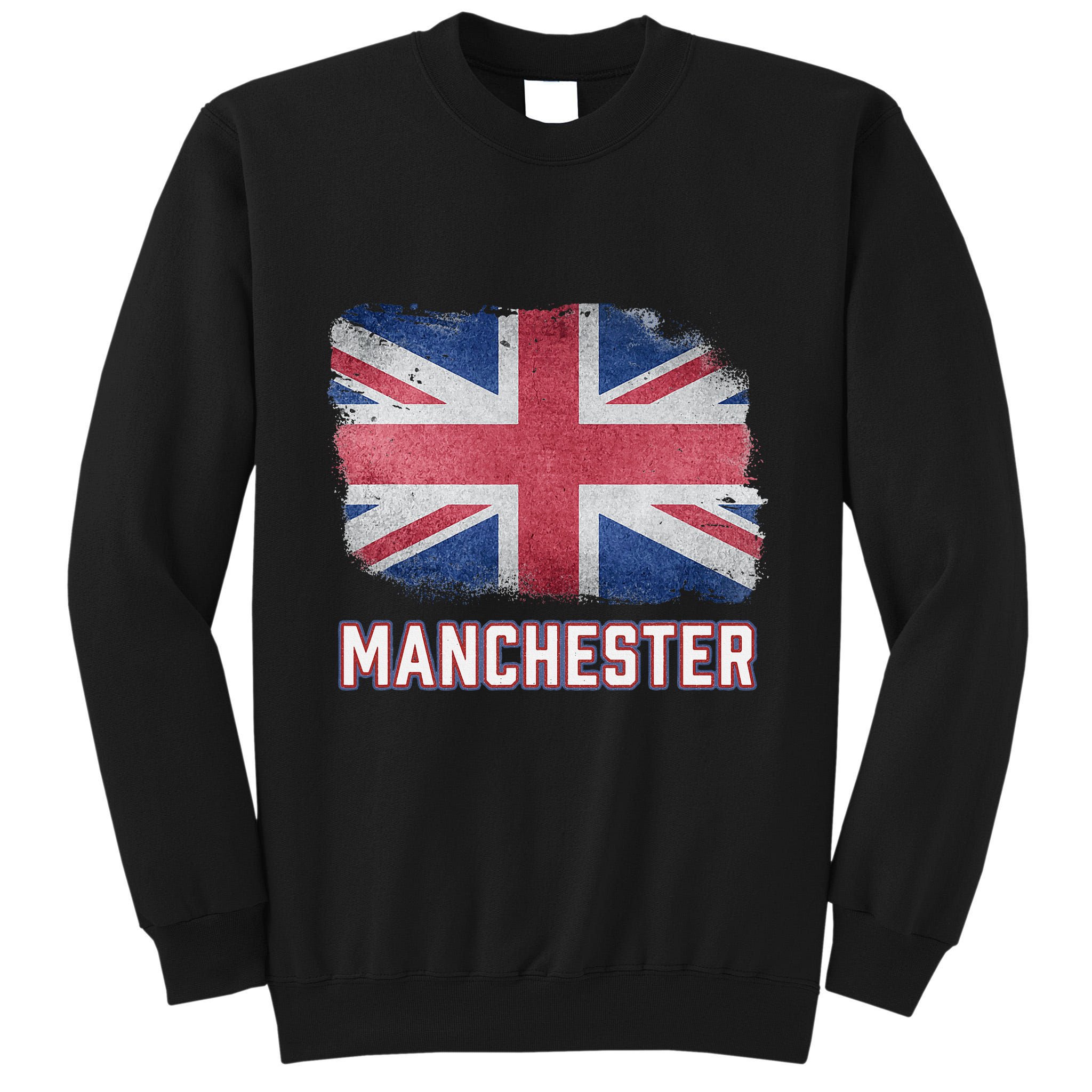 Manchester British United Kingdom Flag Vintage Uk Souvenir Tall Sweatshirt