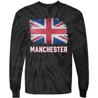 Manchester British United Kingdom Flag Vintage Uk Souvenir Tie-Dye Long Sleeve Shirt