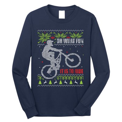 Mountain Bike Ugly Christmas Mountain Biking Long Sleeve Shirt