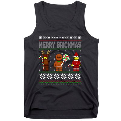 Merry Brickmas Ugly Christmas Block Brick Building  Tank Top