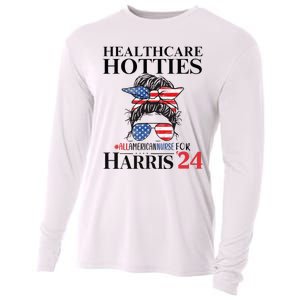 Messy Bun Usa Nurse Healthcare Hotties For Harris 24 Cooling Performance Long Sleeve Crew