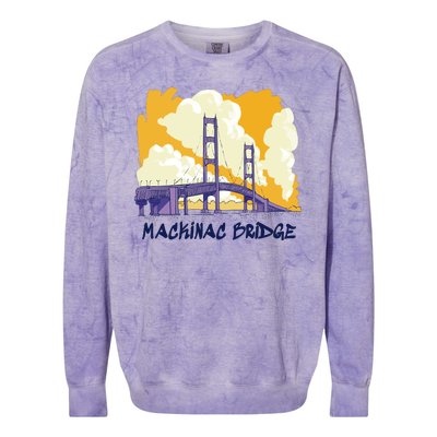 Mackinac Bridge US Travel Colorblast Crewneck Sweatshirt