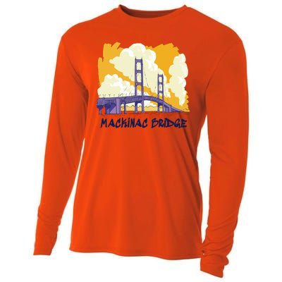 Mackinac Bridge US Travel Cooling Performance Long Sleeve Crew