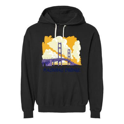 Mackinac Bridge US Travel Garment-Dyed Fleece Hoodie