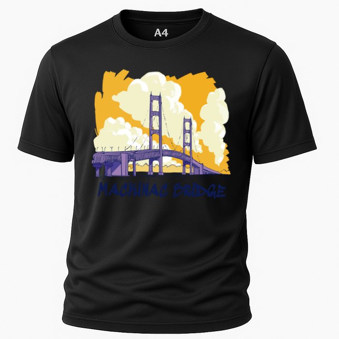Mackinac Bridge US Travel Cooling Performance Crew T-Shirt