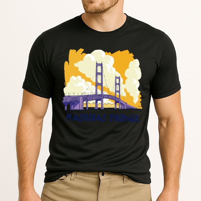 Mackinac Bridge US Travel Cooling Performance Crew T-Shirt