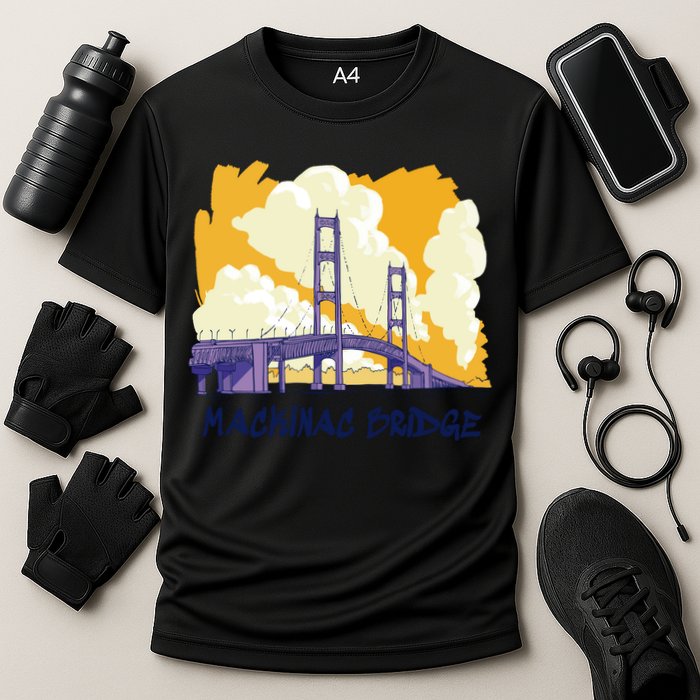 Mackinac Bridge US Travel Cooling Performance Crew T-Shirt