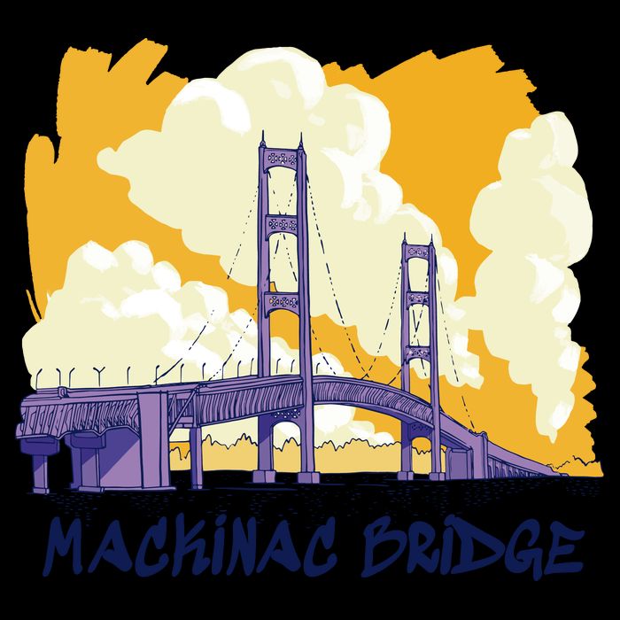Mackinac Bridge US Travel Cooling Performance Crew T-Shirt