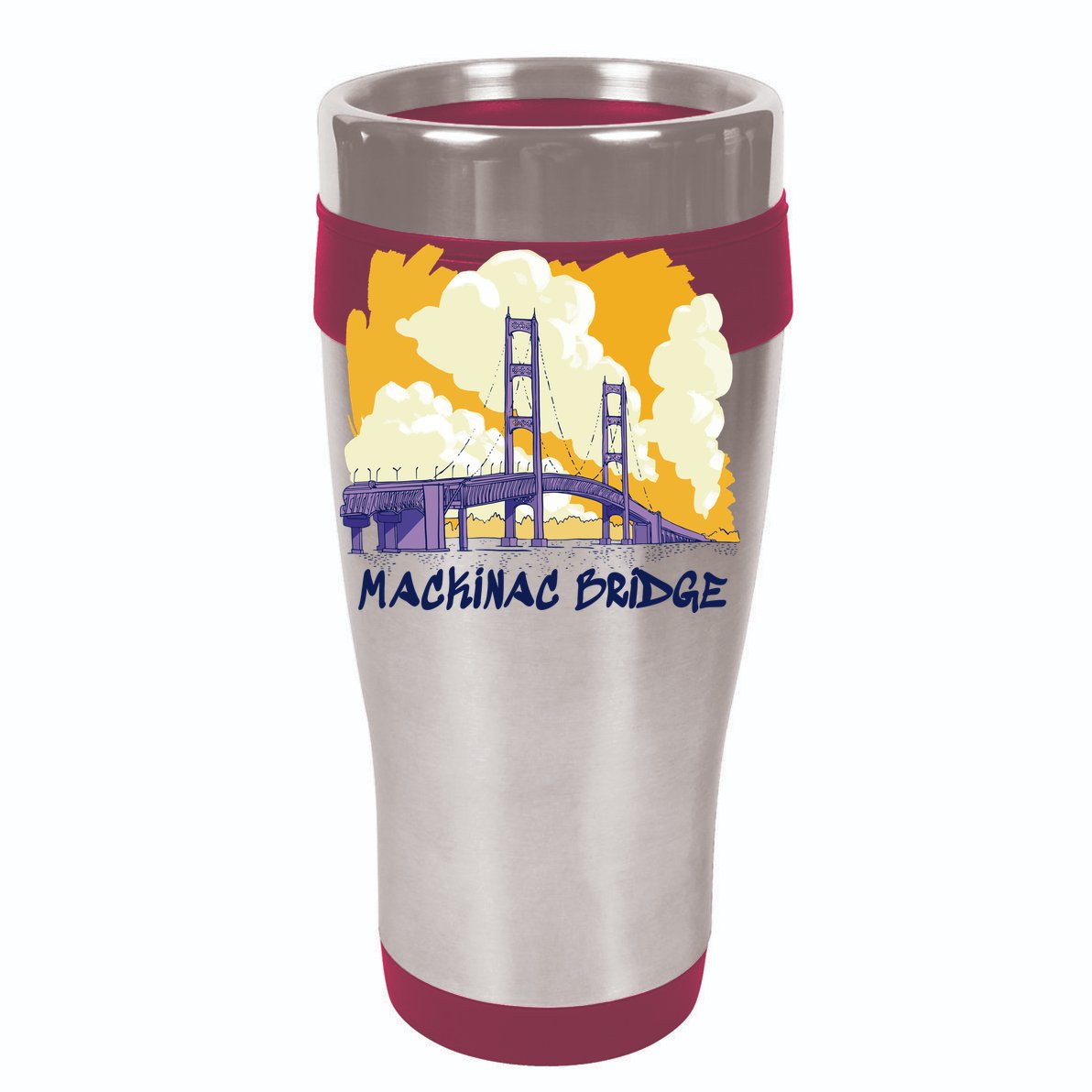 Mackinac Bridge US Travel V-Neck T-Shirt