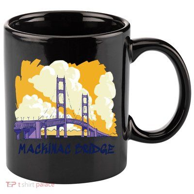 Mackinac Bridge US Travel 11oz C Handle Ceramic Mug