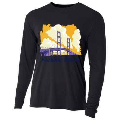 Mackinac Bridge US Travel Cooling Performance Long Sleeve Crew