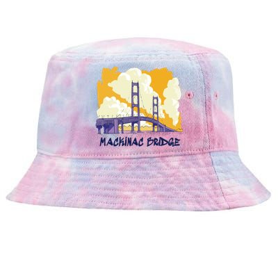 Mackinac Bridge US Travel Tie-Dyed Bucket Hat