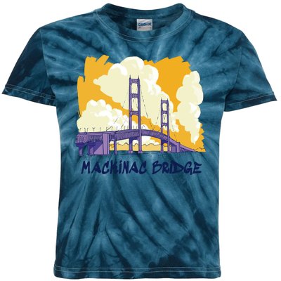 Mackinac Bridge US Travel Kids Tie-Dye T-Shirt