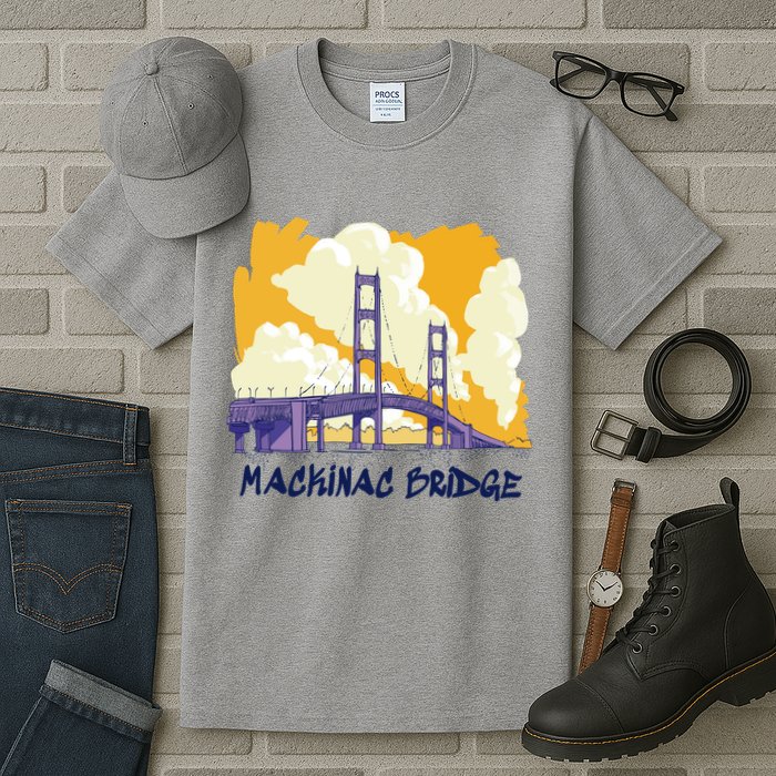 Mackinac Bridge US Travel Tall T-Shirt
