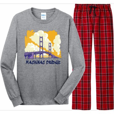 Mackinac Bridge US Travel Long Sleeve Pajama Set