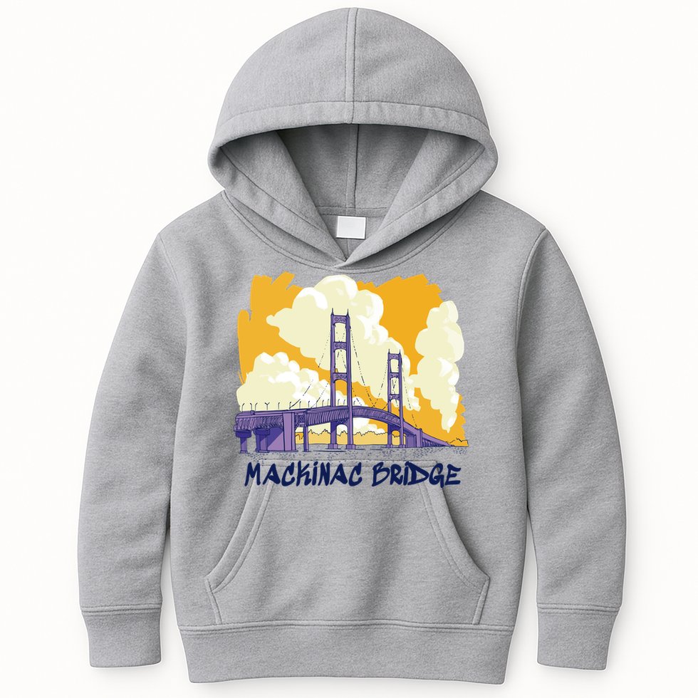 Mackinac Bridge US Travel Kids Hoodie