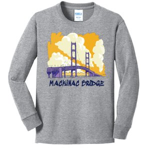 Mackinac Bridge US Travel Kids Long Sleeve Shirt