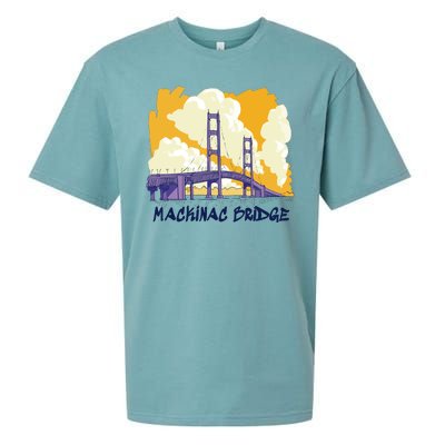 Mackinac Bridge US Travel Sueded Cloud Jersey T-Shirt