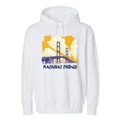 Mackinac Bridge US Travel Garment-Dyed Fleece Hoodie