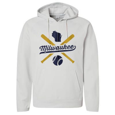 Milwaukee Baseball Vintage Wisconsin Pride Love City Performance Fleece Hoodie