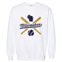 Milwaukee Baseball Vintage Wisconsin Pride Love City Garment-Dyed Sweatshirt