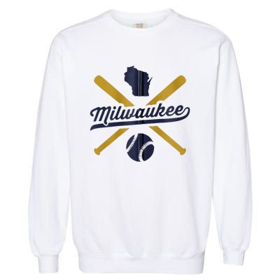 Milwaukee Baseball Vintage Wisconsin Pride Love City Garment-Dyed Sweatshirt