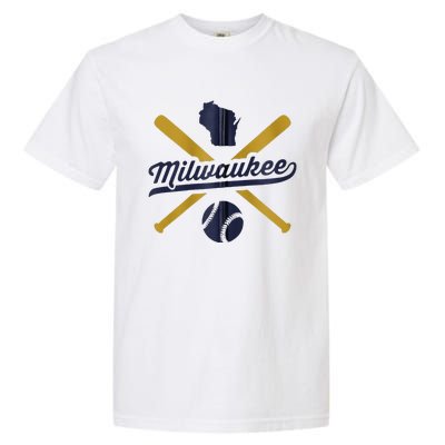 Milwaukee Baseball Vintage Wisconsin Pride Love City Garment-Dyed Heavyweight T-Shirt