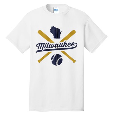 Milwaukee Baseball Vintage Wisconsin Pride Love City Tall T-Shirt