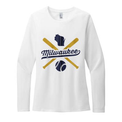 Milwaukee Baseball Vintage Wisconsin Pride Love City Womens CVC Long Sleeve Shirt