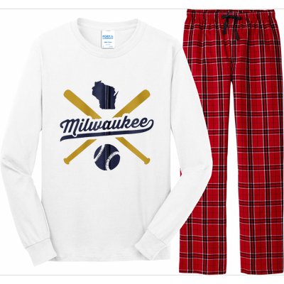 Milwaukee Baseball Vintage Wisconsin Pride Love City Long Sleeve Pajama Set