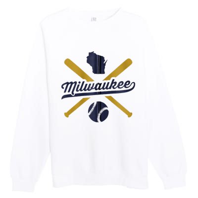 Milwaukee Baseball Vintage Wisconsin Pride Love City Premium Crewneck Sweatshirt