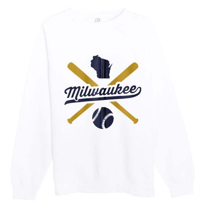 Milwaukee Baseball Vintage Wisconsin Pride Love City Premium Crewneck Sweatshirt